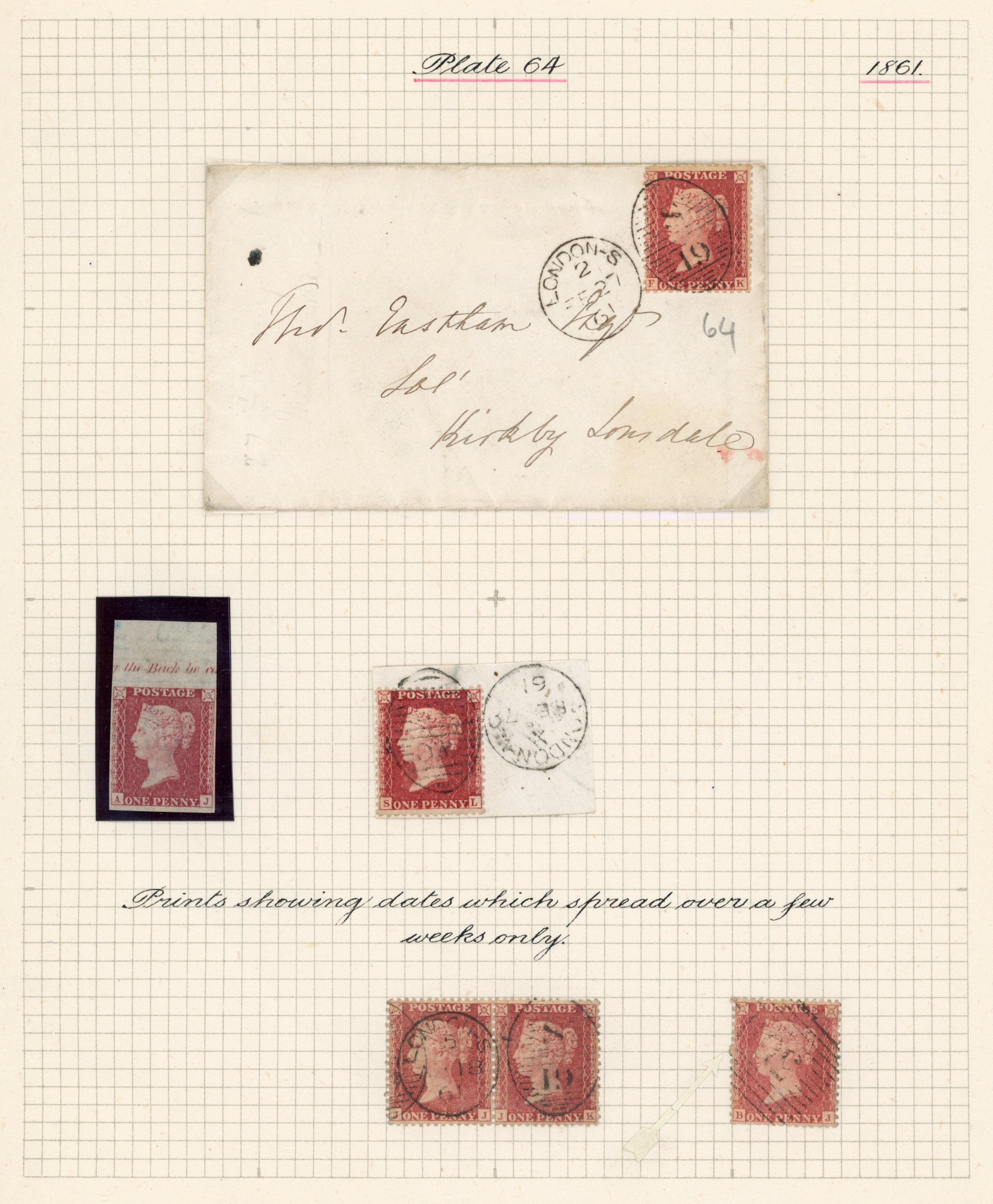GB 1857-64 1d reds collection ex Wiggins