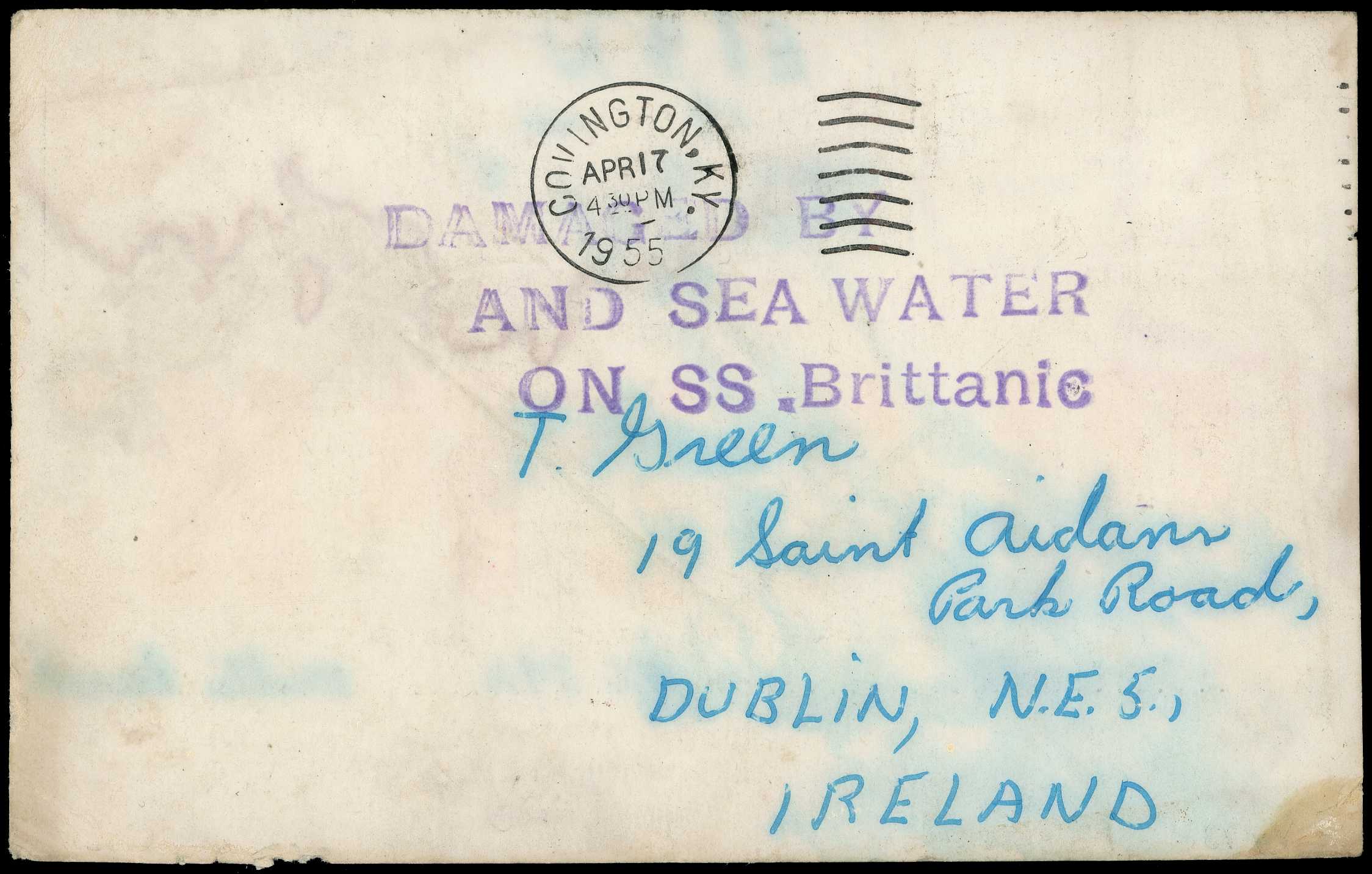 DISASTER MAIL: 1955 postcard from Kentucky USA...