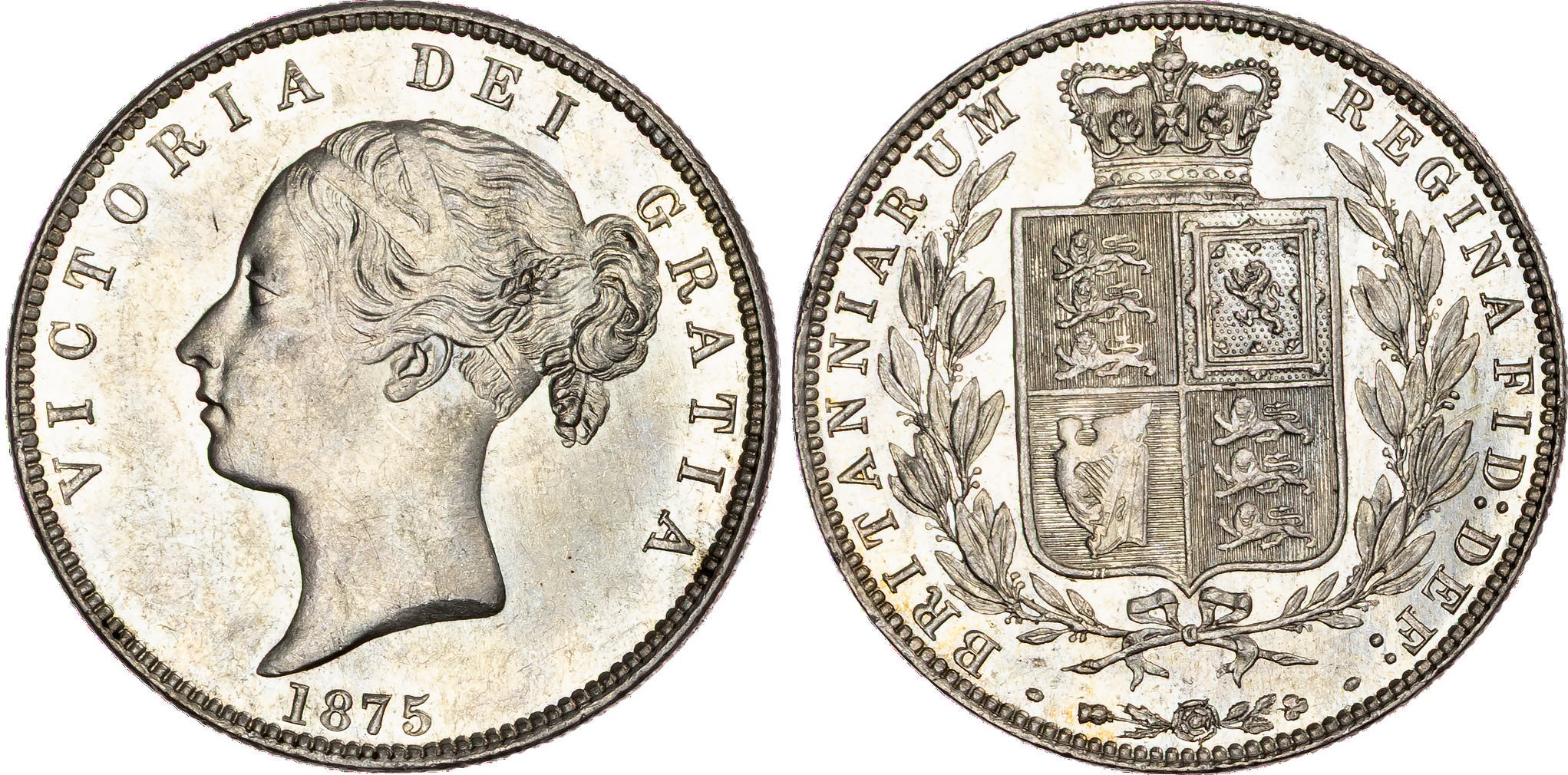 Victoria (1837-1901), AR Halfcrown, 1875, type A⁵.