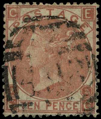 1867 10d pale red-brown Plate 2...