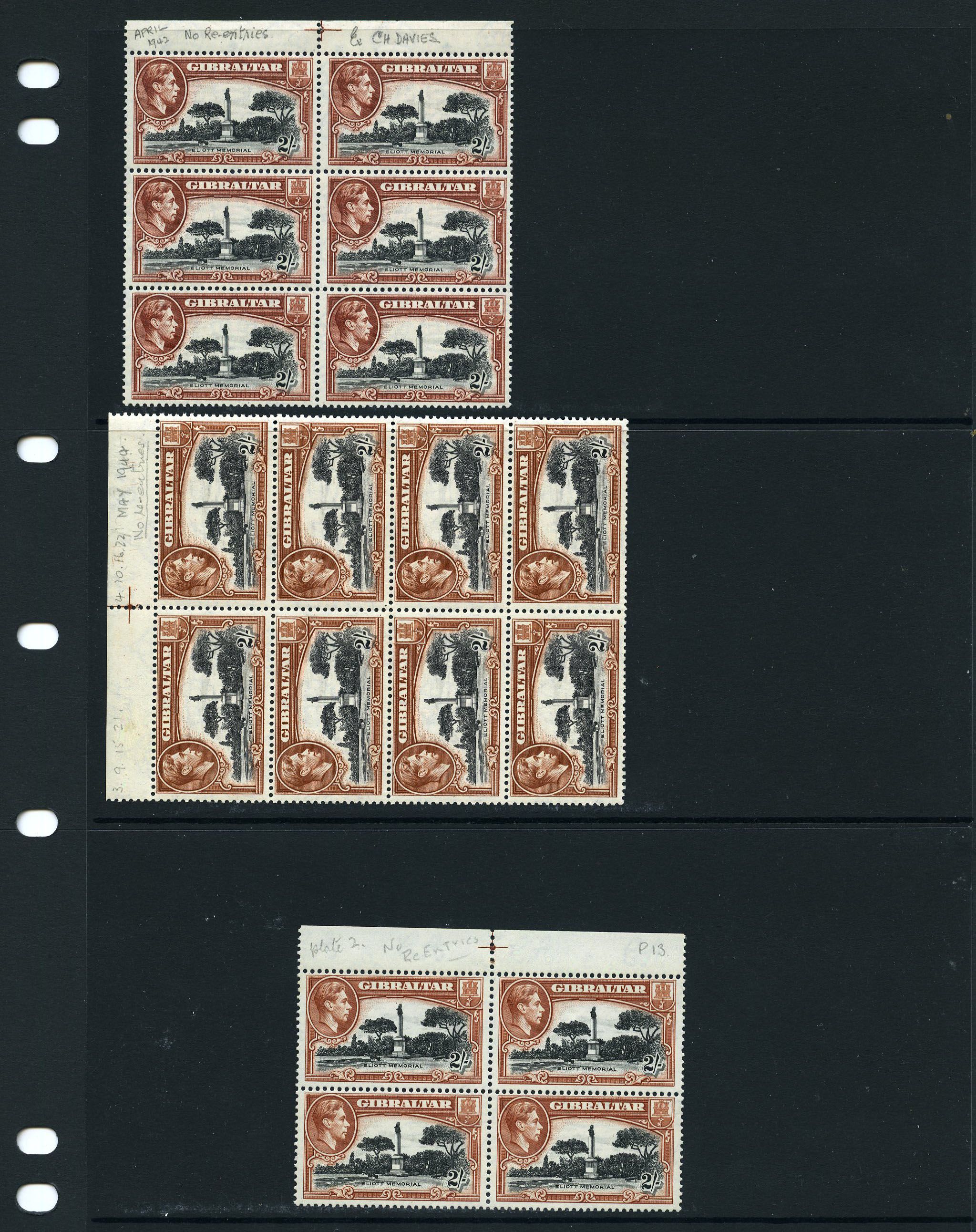 1942-51 small study of mint 2/- positional...