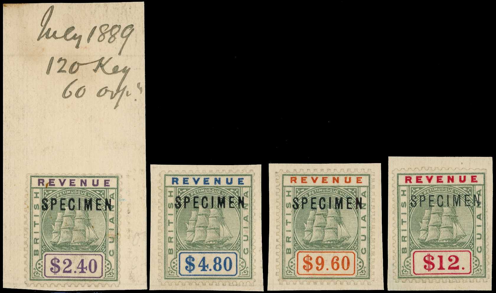 1889 (July) $2.40 to $12 complete original set...