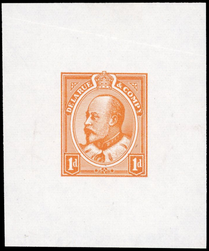 GB 1903 1d "Canada Head" Essay Colour Trial in dull orange