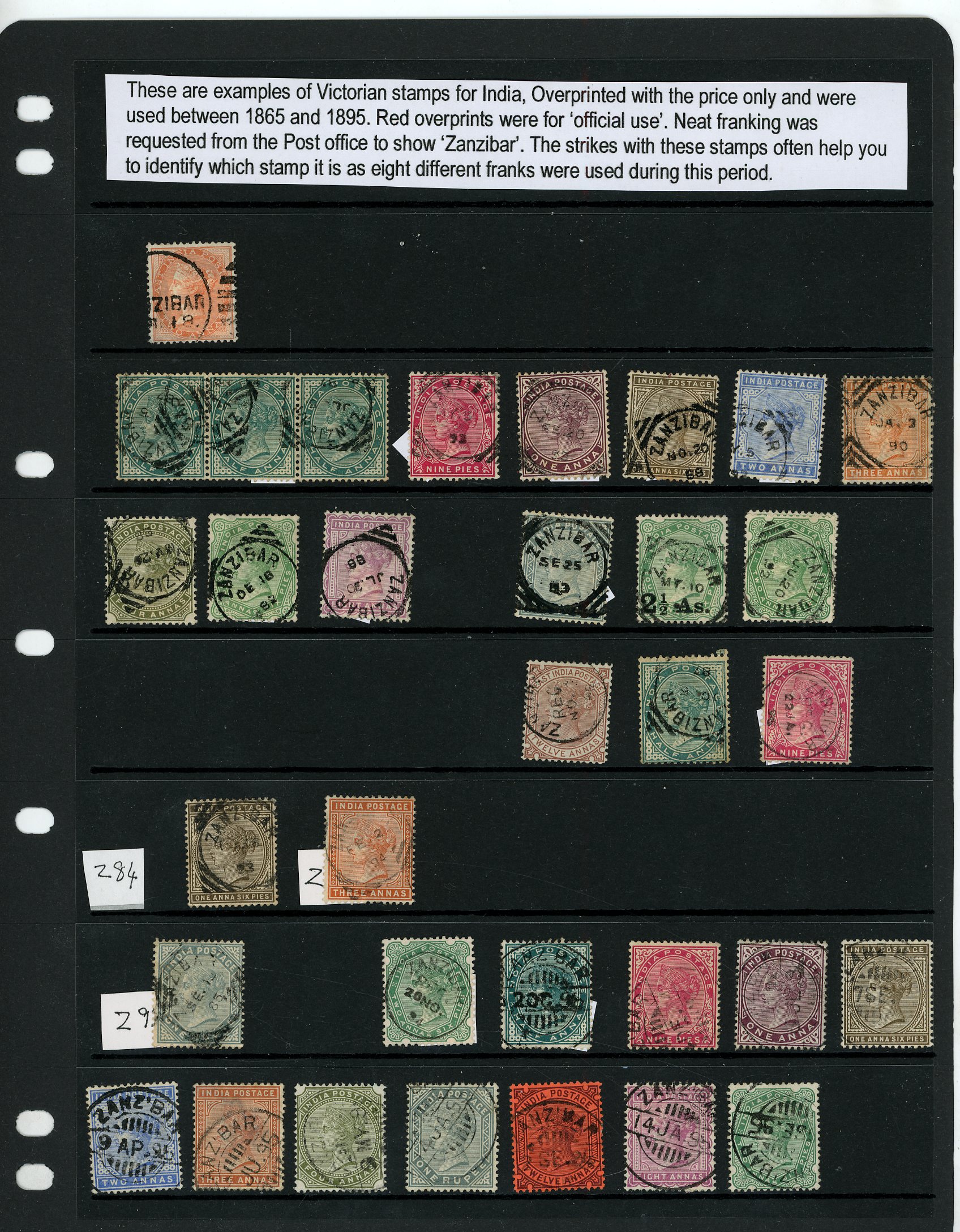 ZANZIBAR: 1865 to 1967 mixed mint and used collection including mint 1896 2½ on 1a pale blue ‘Zanzibar’ double, 