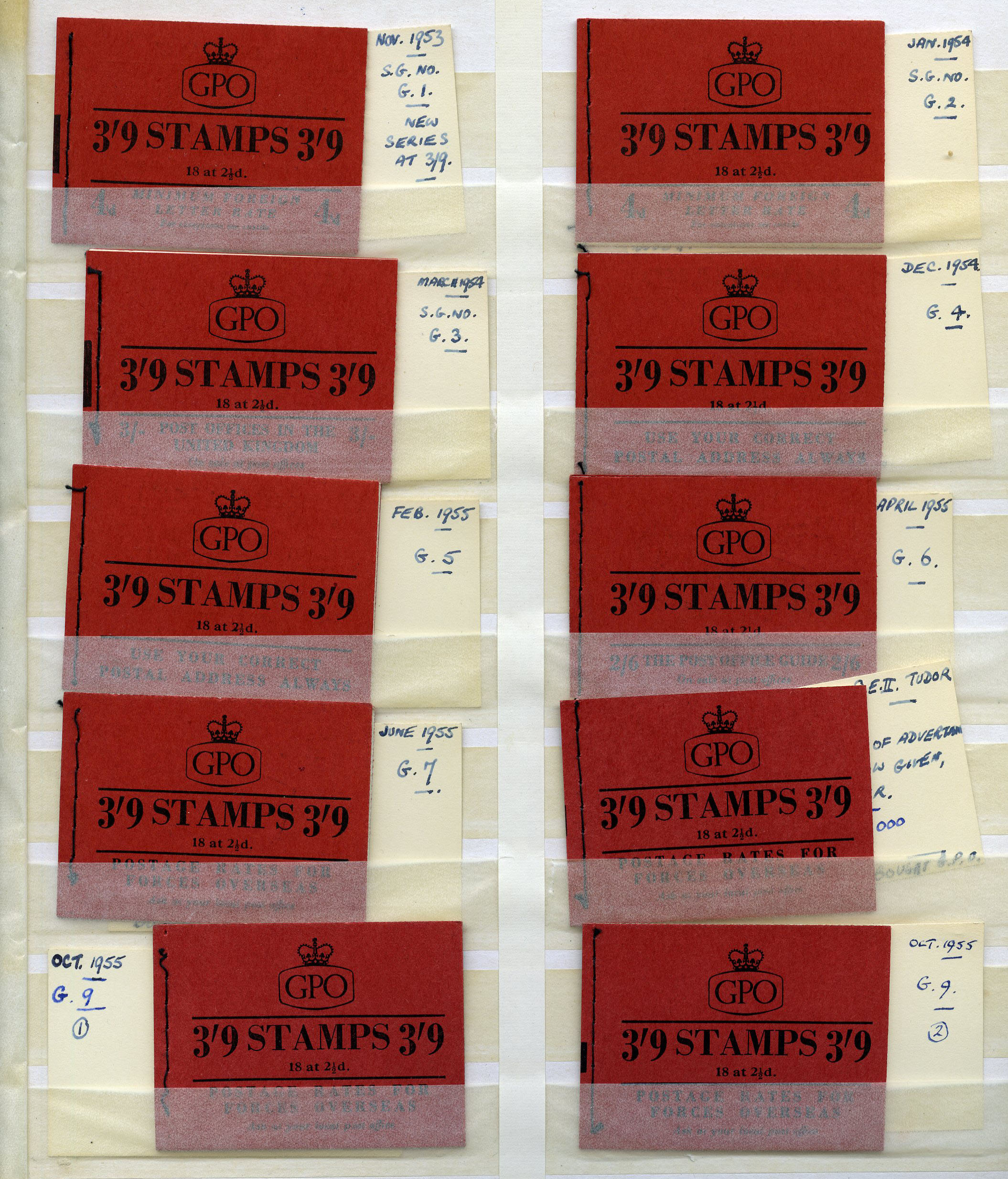 1953-7 3/9d booklets, Tudor and...