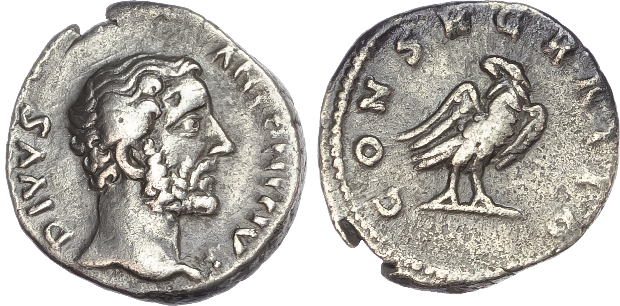 Divus Antoninus Pius (d. AD 161) AR Denarius, Rome, 3.19g. 