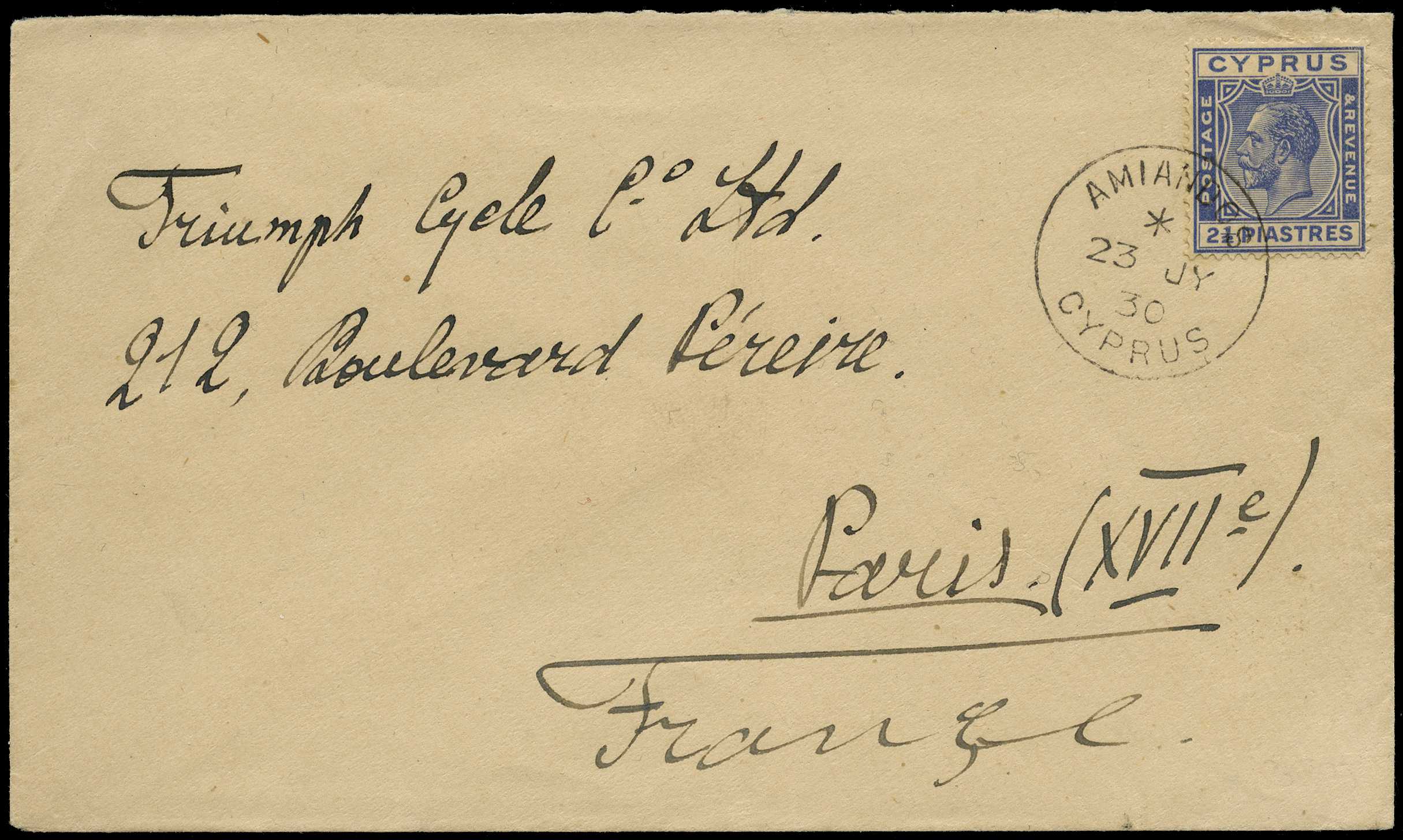 1930 (23 July) envelope addressed to...