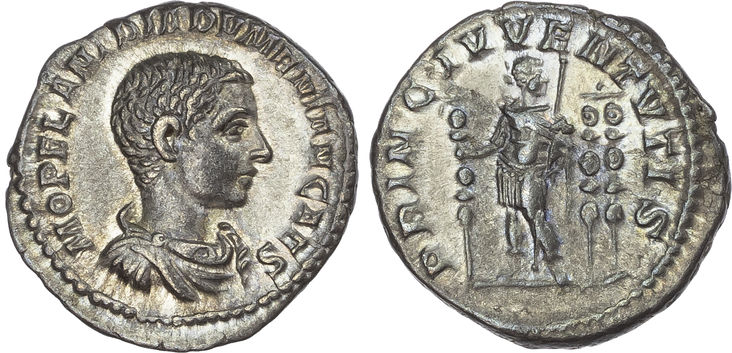 Diadumenian (as Caesar AD 217-218) AR Denarius, Rome, AD 217-218, 3.08g. 