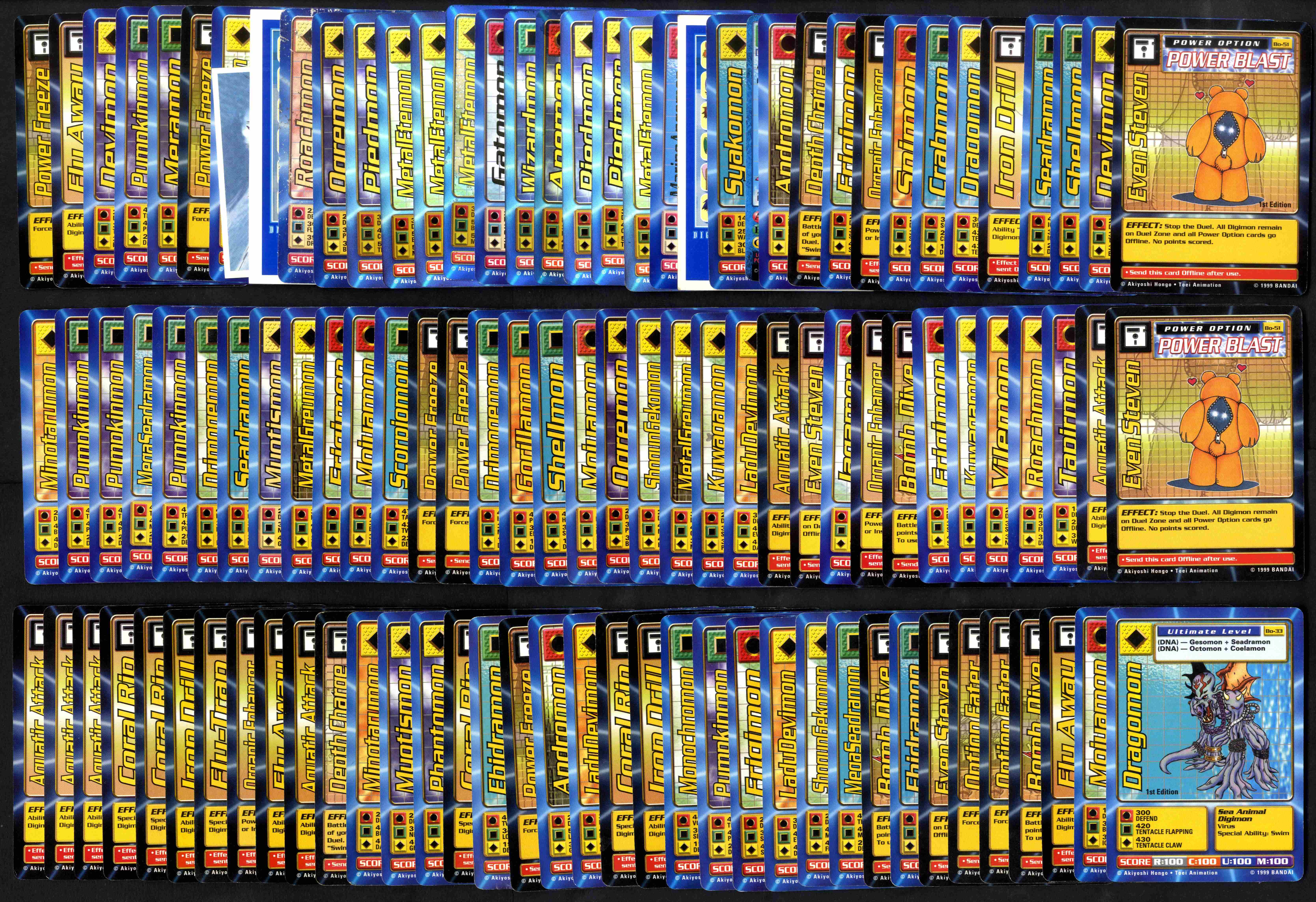 Digimon Series 1 CCG 1999 142 Card Bundle + Holo cards