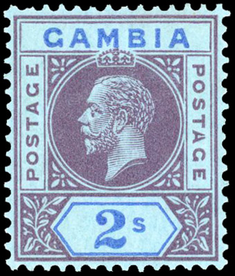 Gambia 1912-22 2s variety Split A