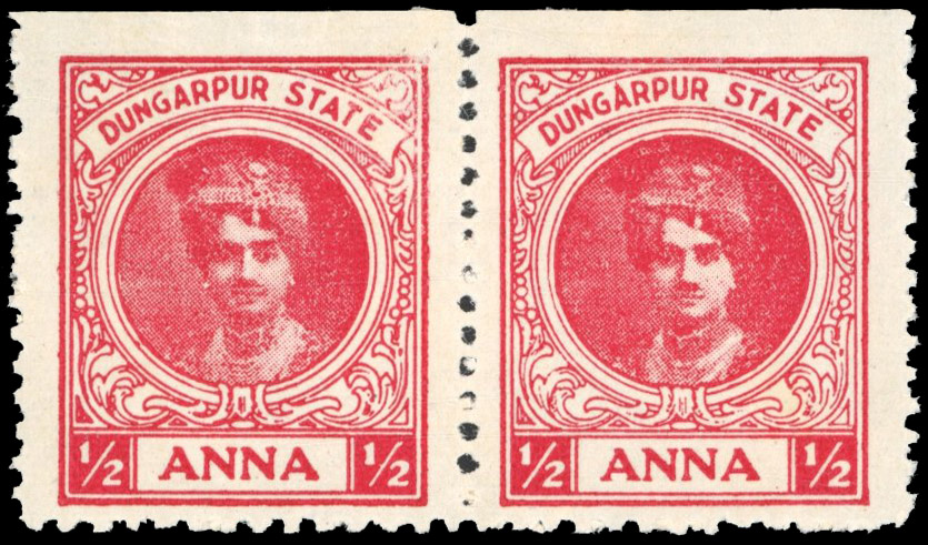 I.F.S Dungarpur SG 10a mint pair 