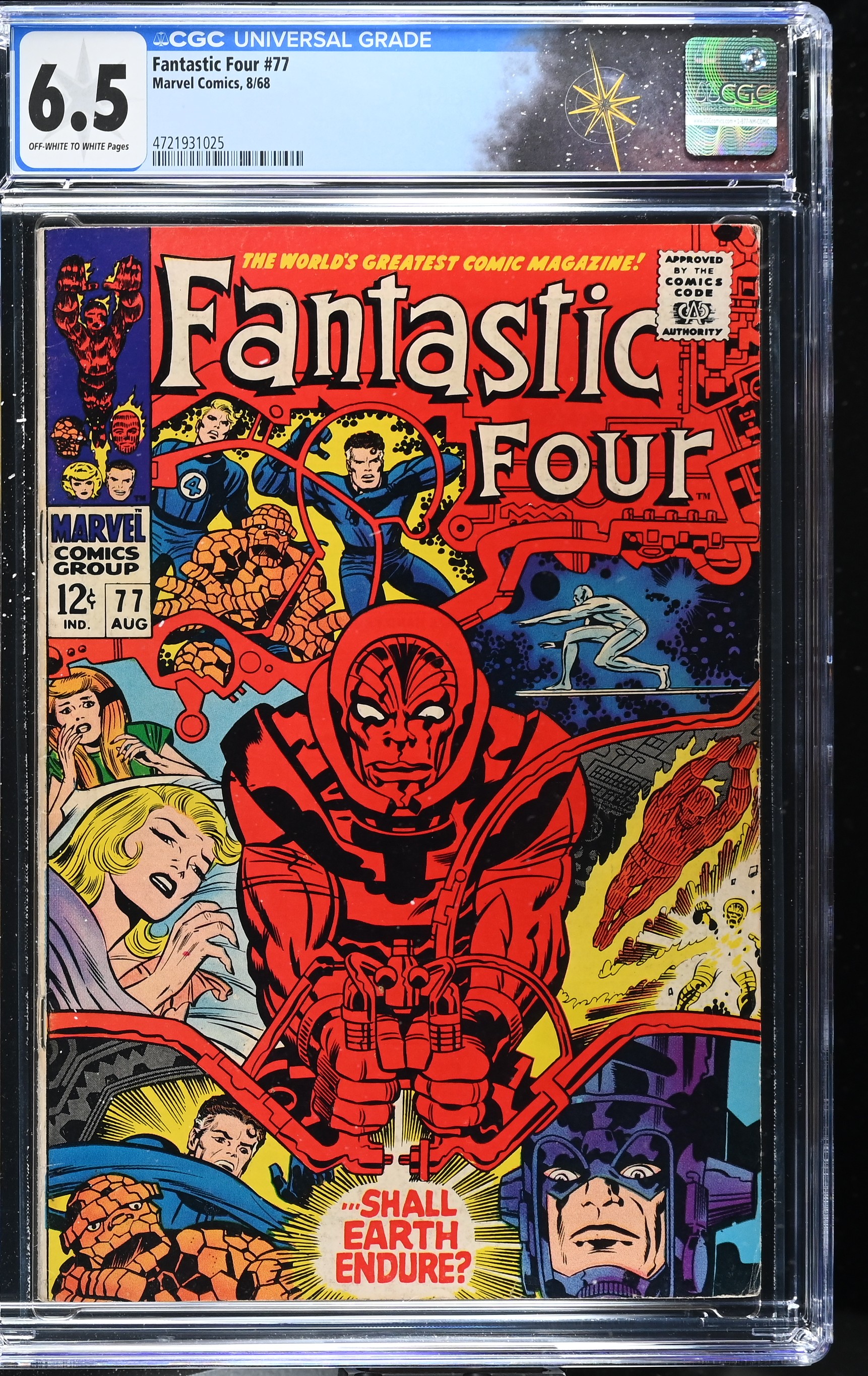 Fantastic Four #77 CGC 6.5 Jack Kirby Cover "Shall Earth Endure?" (Marvel Comics, 1968) Off-White to White Pages