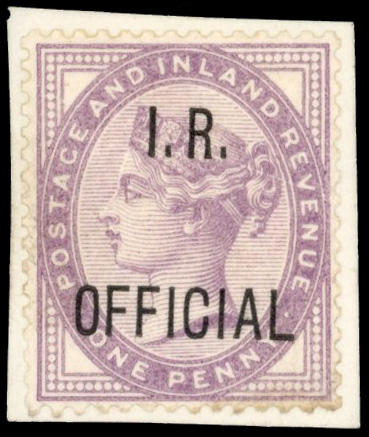 Great Britain SG O3 var 1882-1901 I.R. Official 1d lilac type O1 overprint essay