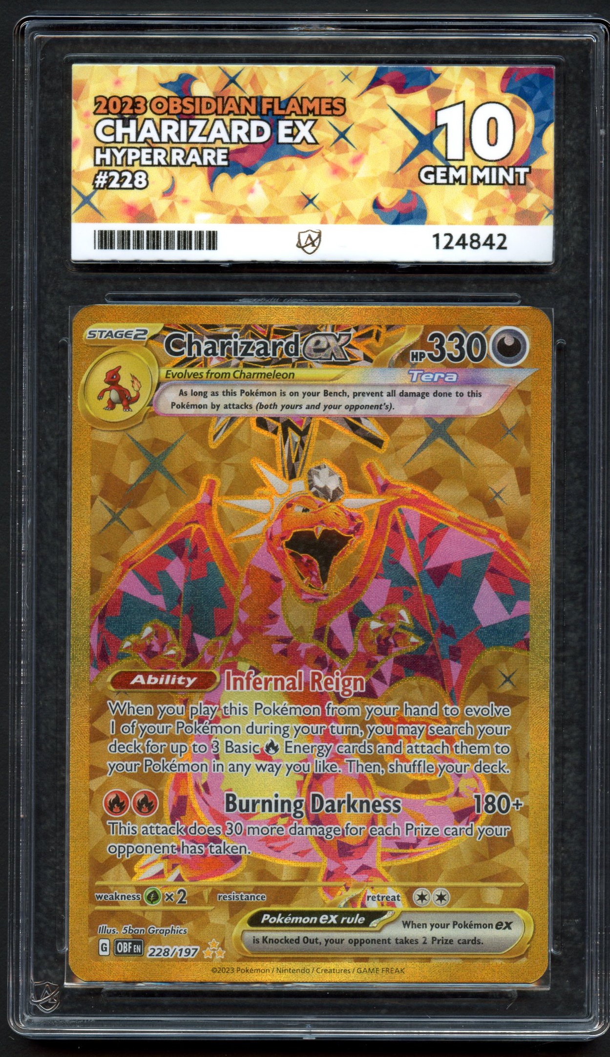 ACE 10 Charizard ex - Gold Rare Obsidian Flames 228/197 - 2023