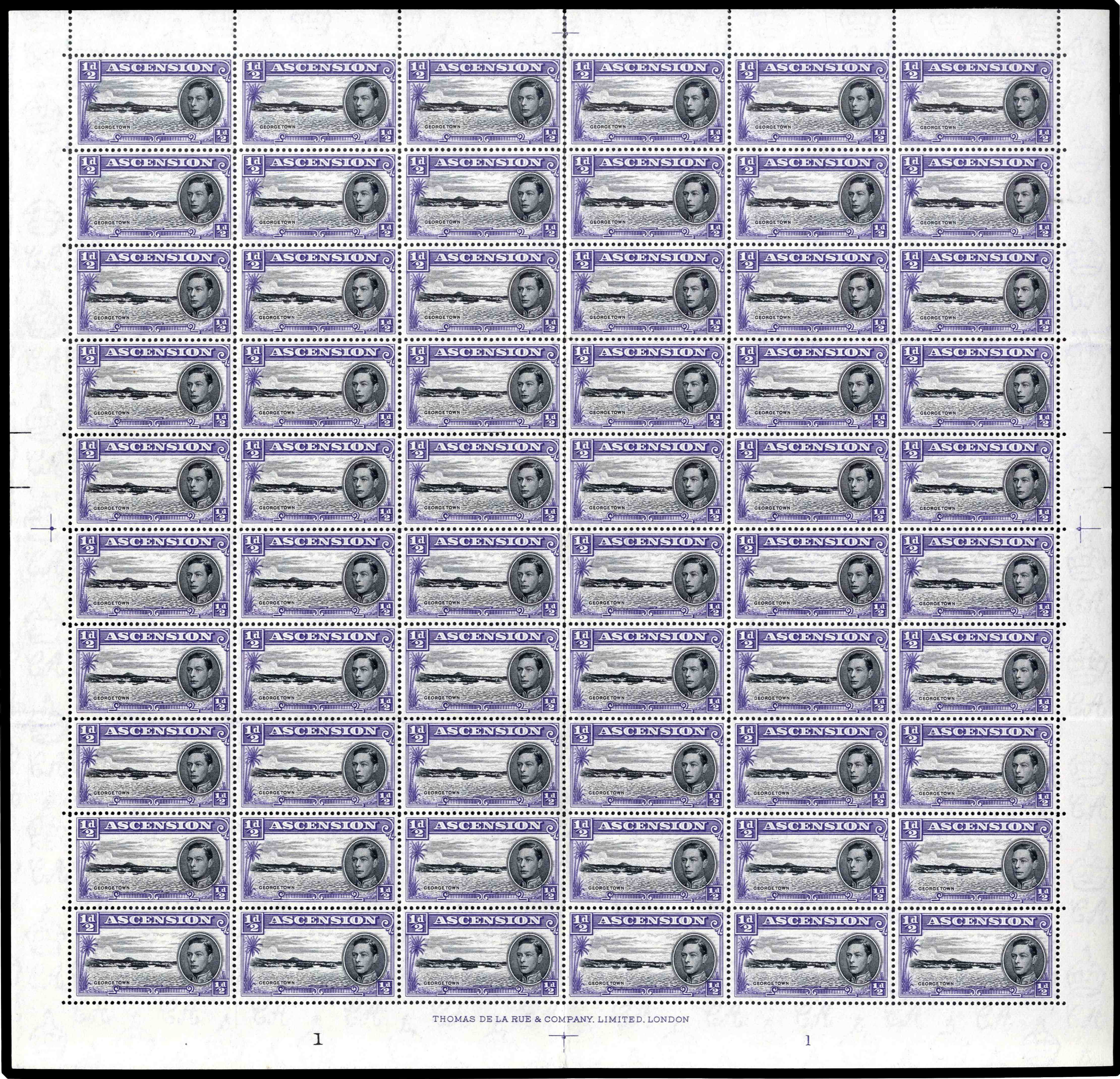 Ascension SG 38b, ba, bb sheet