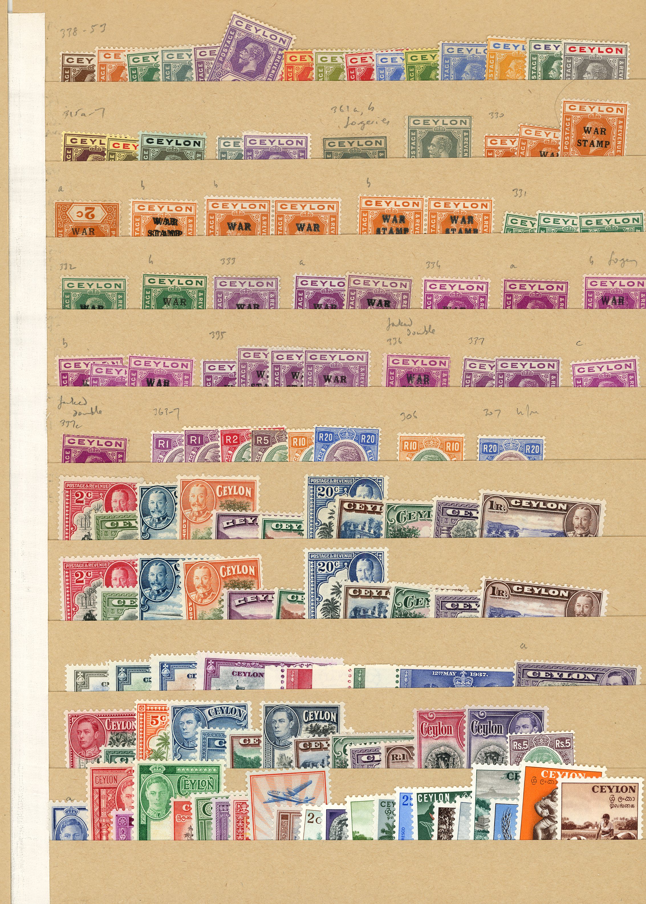 Ceylon 1912-54 mint range