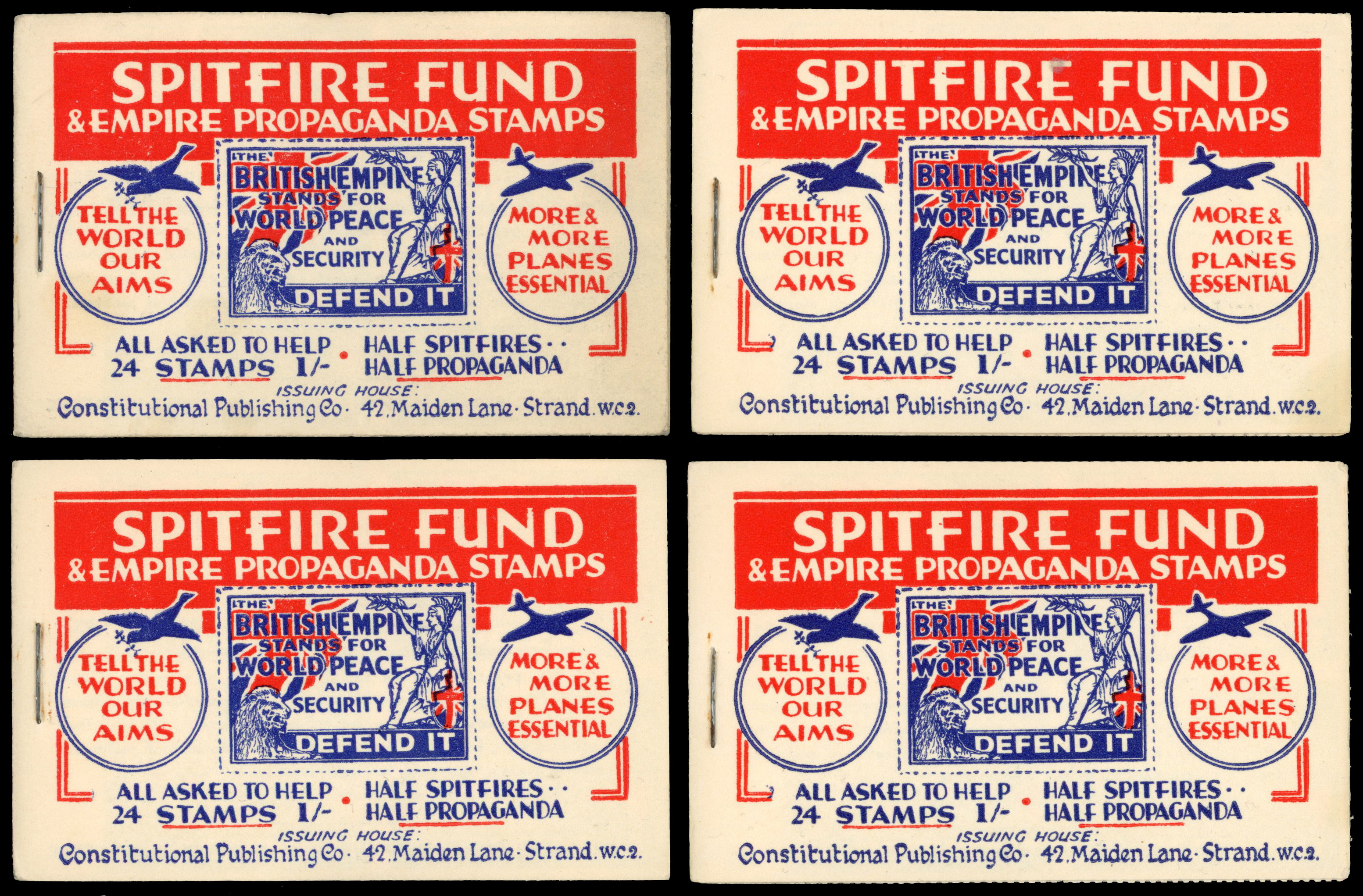 1940 (c.) Spitfire Fund & Empire Propaganda Stamps 1s booklet