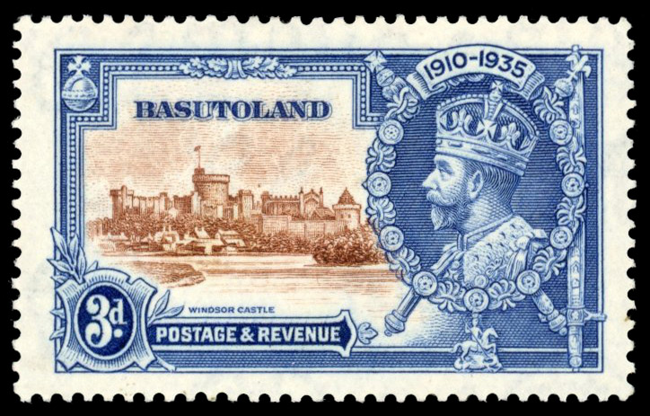 Basutoland SG 13g 1935 3d Jubilee 'dot to left of chapel' mint