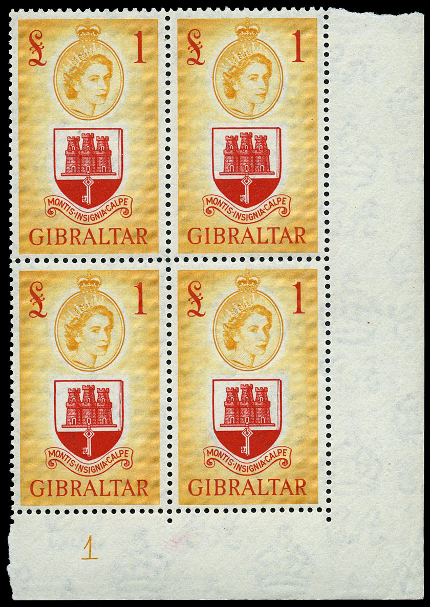 1953-9 definitives on five Hagner sheets,...