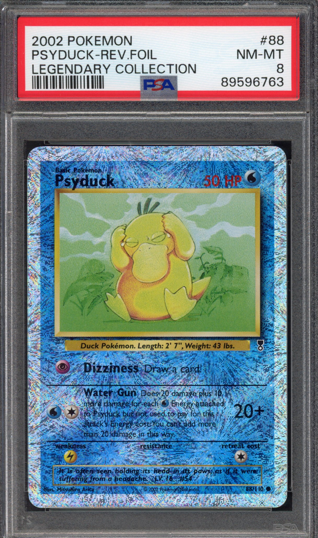 Pokémon TCG PSA 8 Psyduck 88 Reverse Foil, Legendary Collection