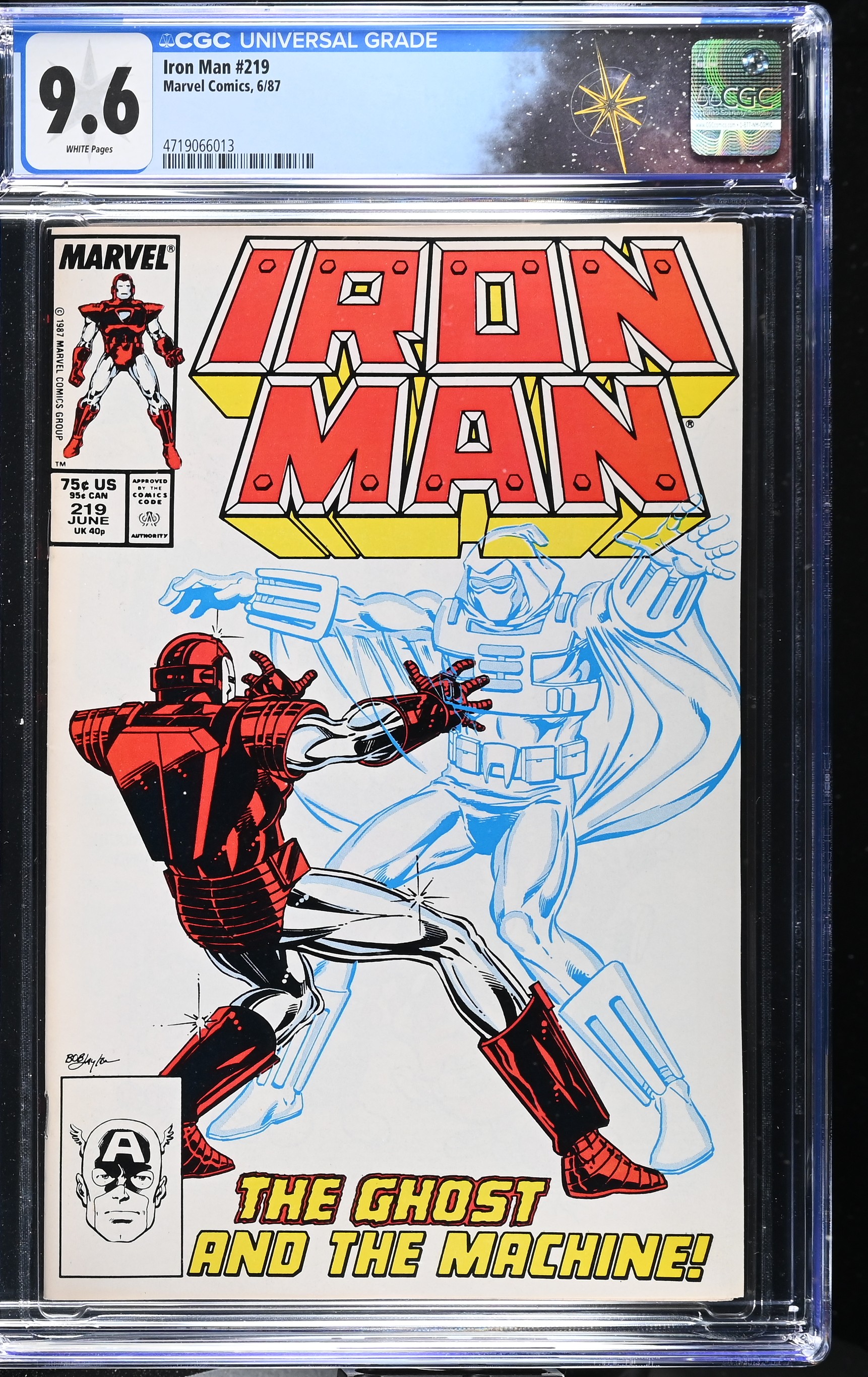 Iron Man #219 CGC 9.6 1st Appearance of the Ghost Direct Edition (Marvel Comics, 1987) White Pages
