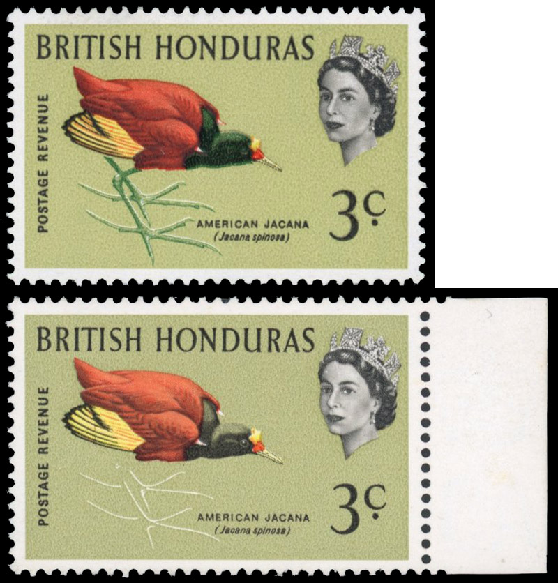 British Honduras SG 201a 1962 3c legs omitted mint
