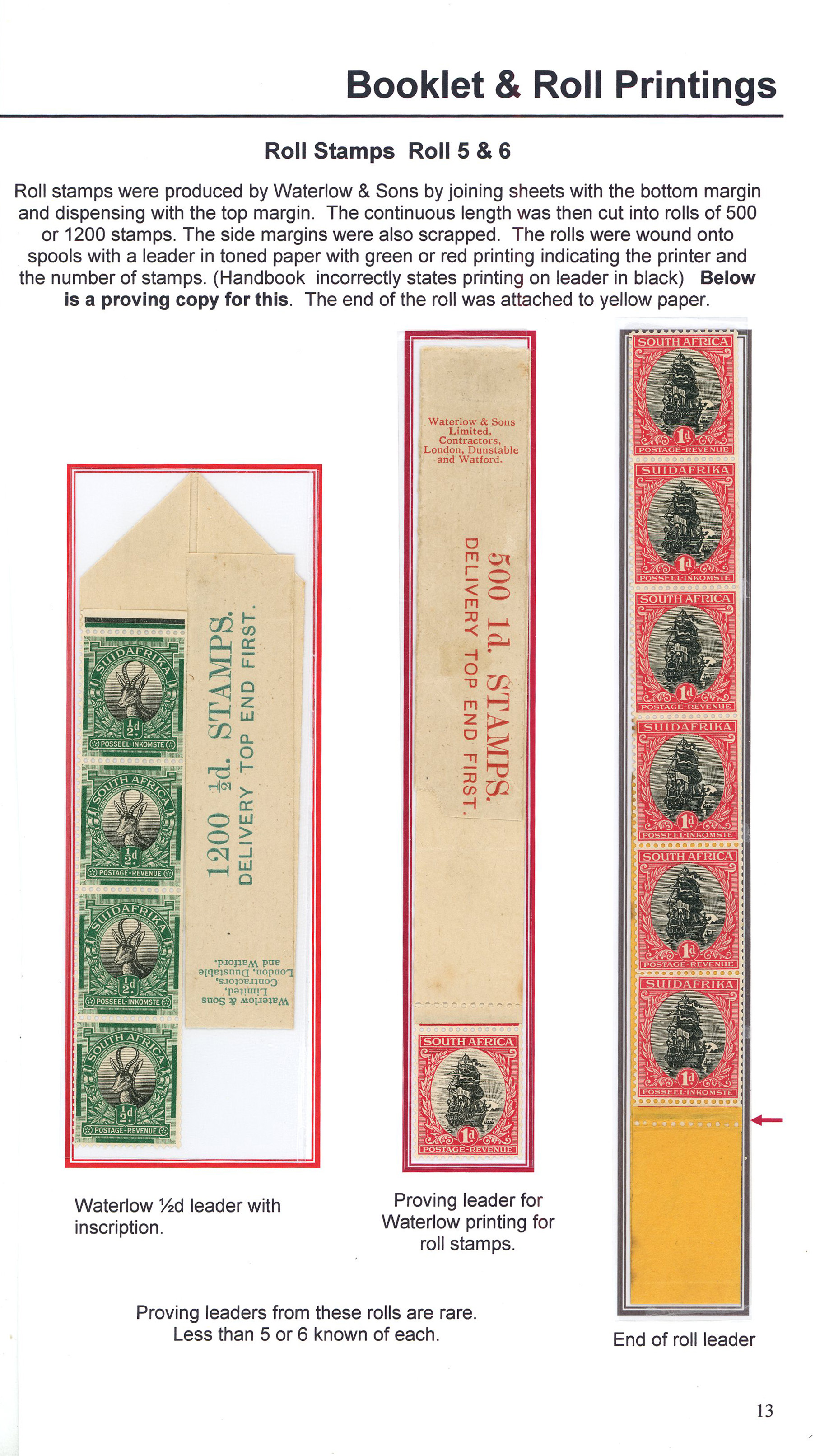 1926 Waterlow ½d and 1d coil leaders,...
