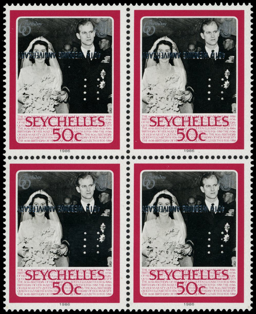 1987 50c Royal Ruby Wedding with...