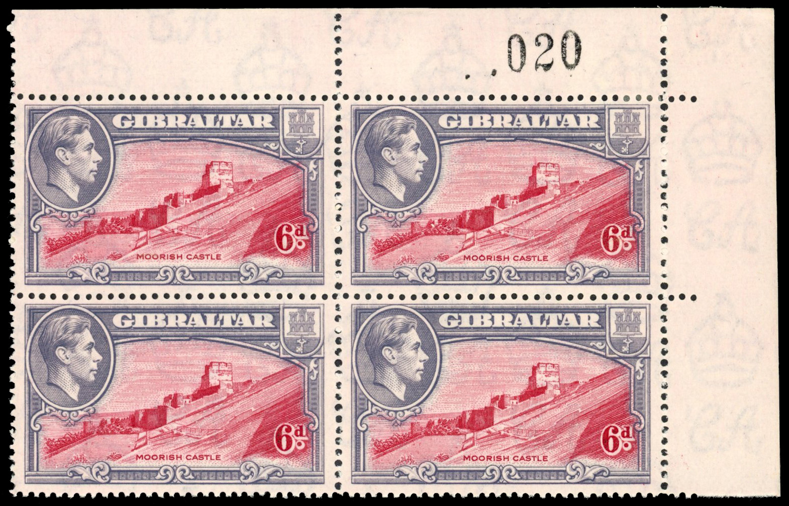 Gibraltar SG 126a block mint