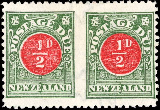 New Zealand Postage Dues 1904-08 ½d error imperforate between mint, SG D18a