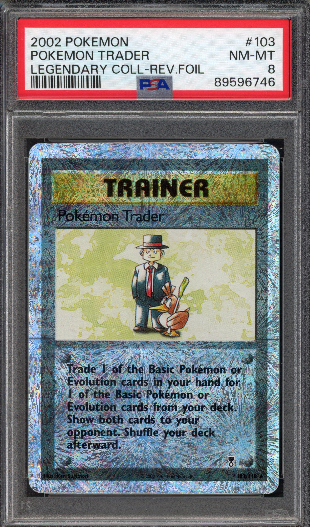 Pokémon TCG PSA 8 Pokémon Trader 103 Reverse Foil, Legendary Collection   