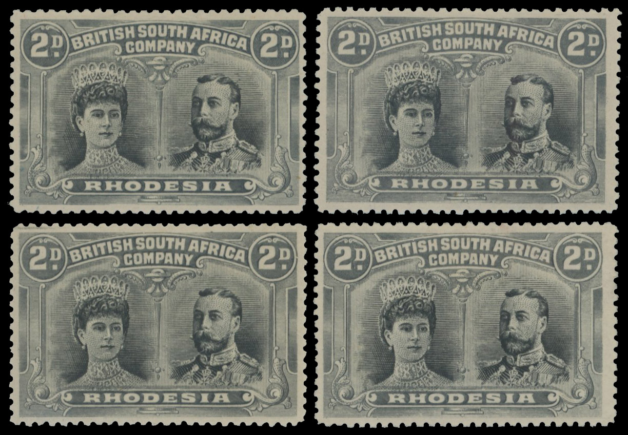 † 2d black and grey SG 126 group, mint