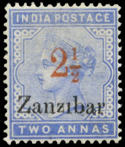 1896 (15 Aug) "2½" on 2a pale blue,...