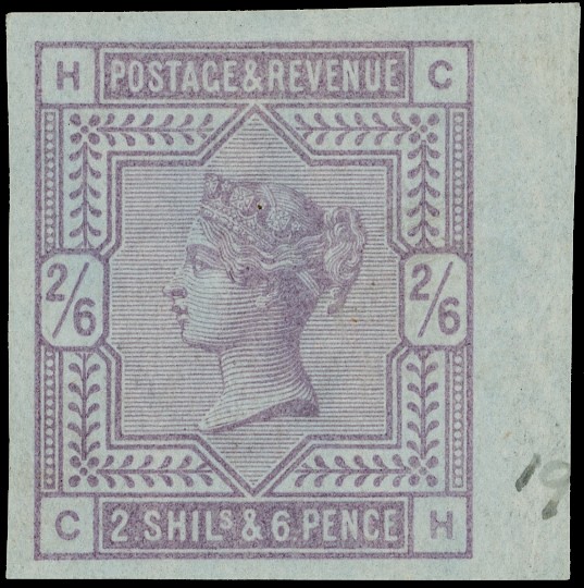 Great Britain 1883-84 2/6d on blued paper imperf imp SG 175var 