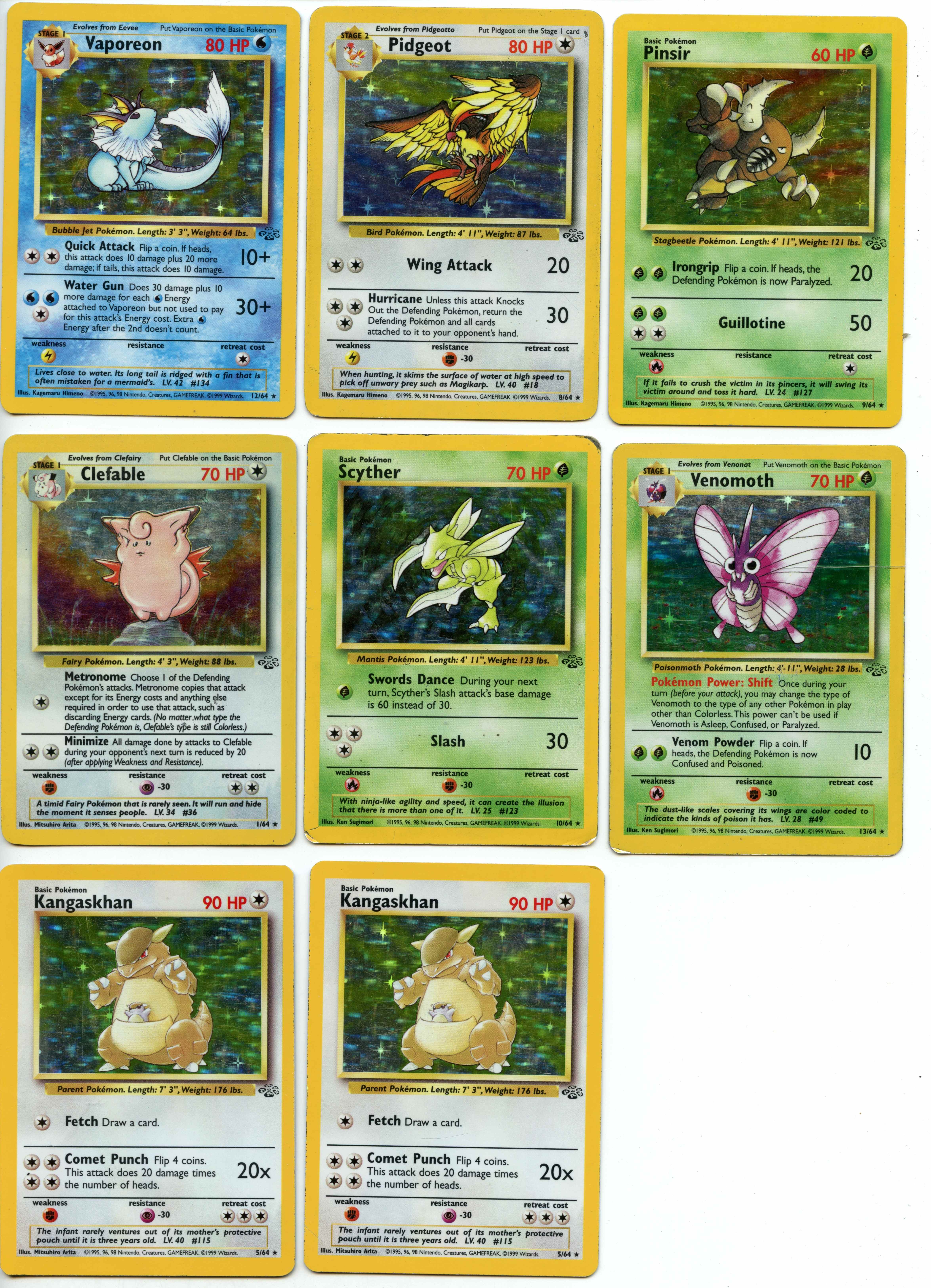 Pokémon TCG - Jungle Holo Bundle - 8 holographic cards