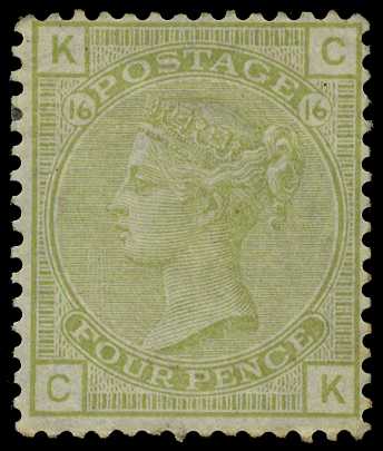 1877 4d sage-green plate 16 (CK) suffused...