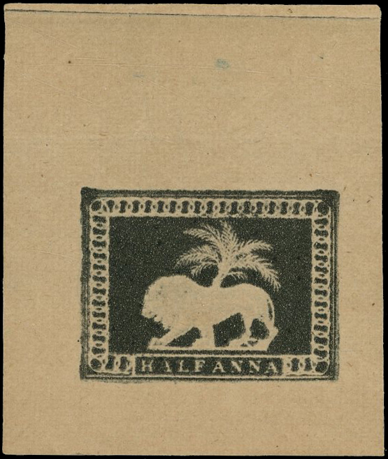 India 1890 Lion & Palm Tree Design essay Spence 28 in black 