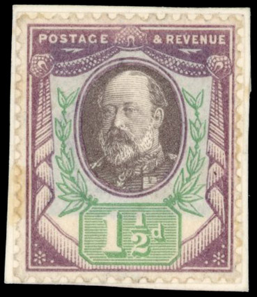 GB 1901 KEVII 1½d paste-up essay