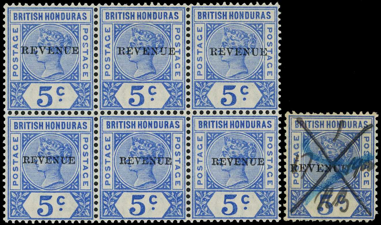 1899 5c ultramarine, opt 'REVENUE' (12mm...