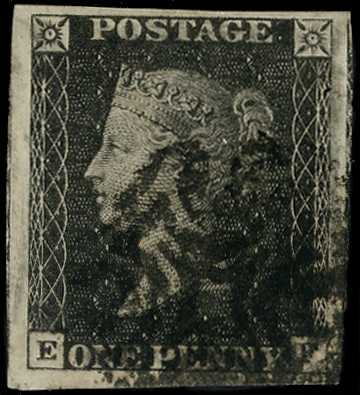 1840 1d grey-black, Plate 11 (EK), showing...