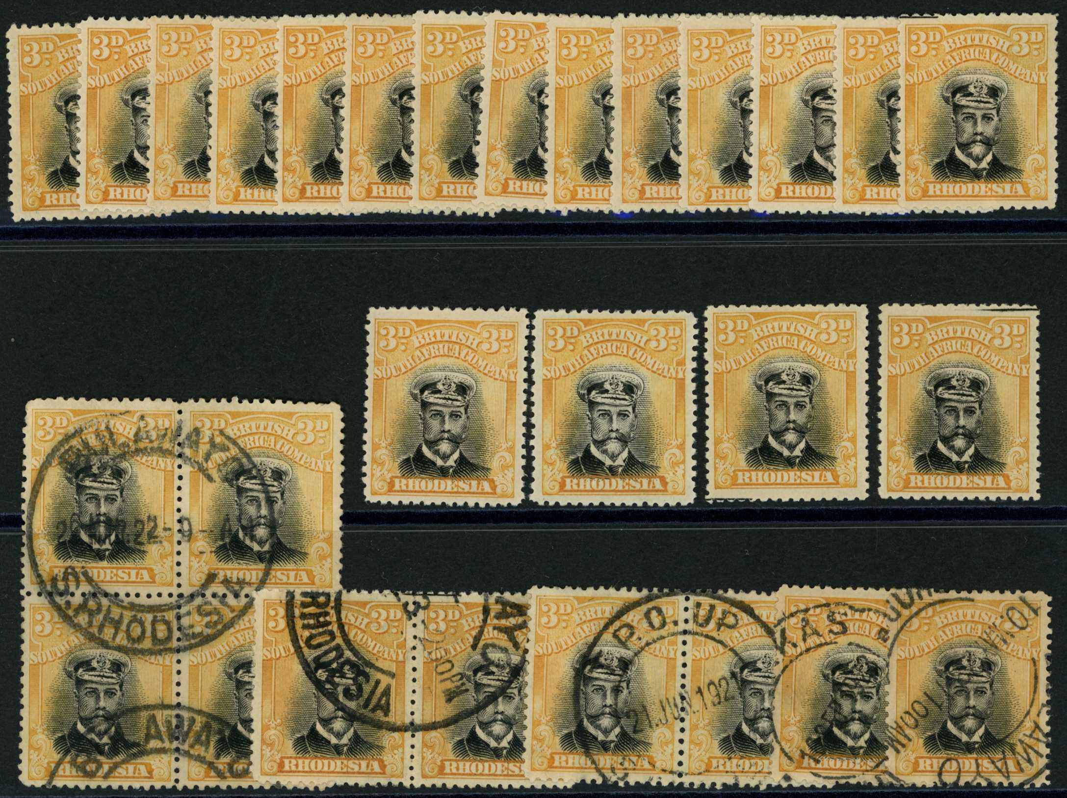 1918-21 3d Head Die IIIB, perf 14, toned...