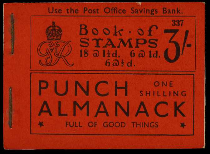 1937 (November) 3/- booklet (#337), KG VI...
