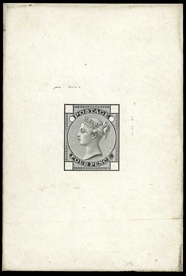 1873-80 4d Die proof printed in black on...