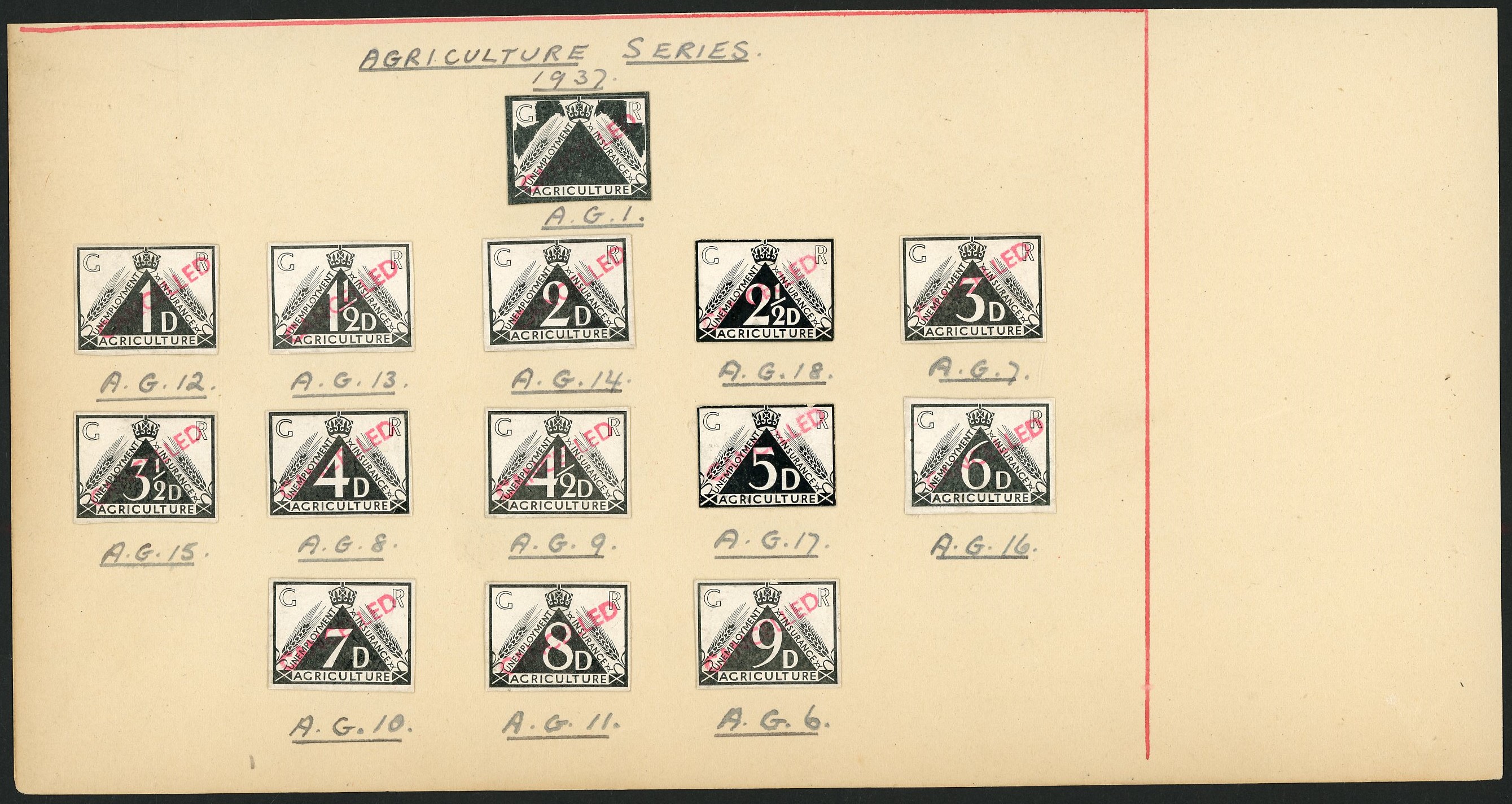 Agricultural Insurance Ledger piece Master Die & complete set. 