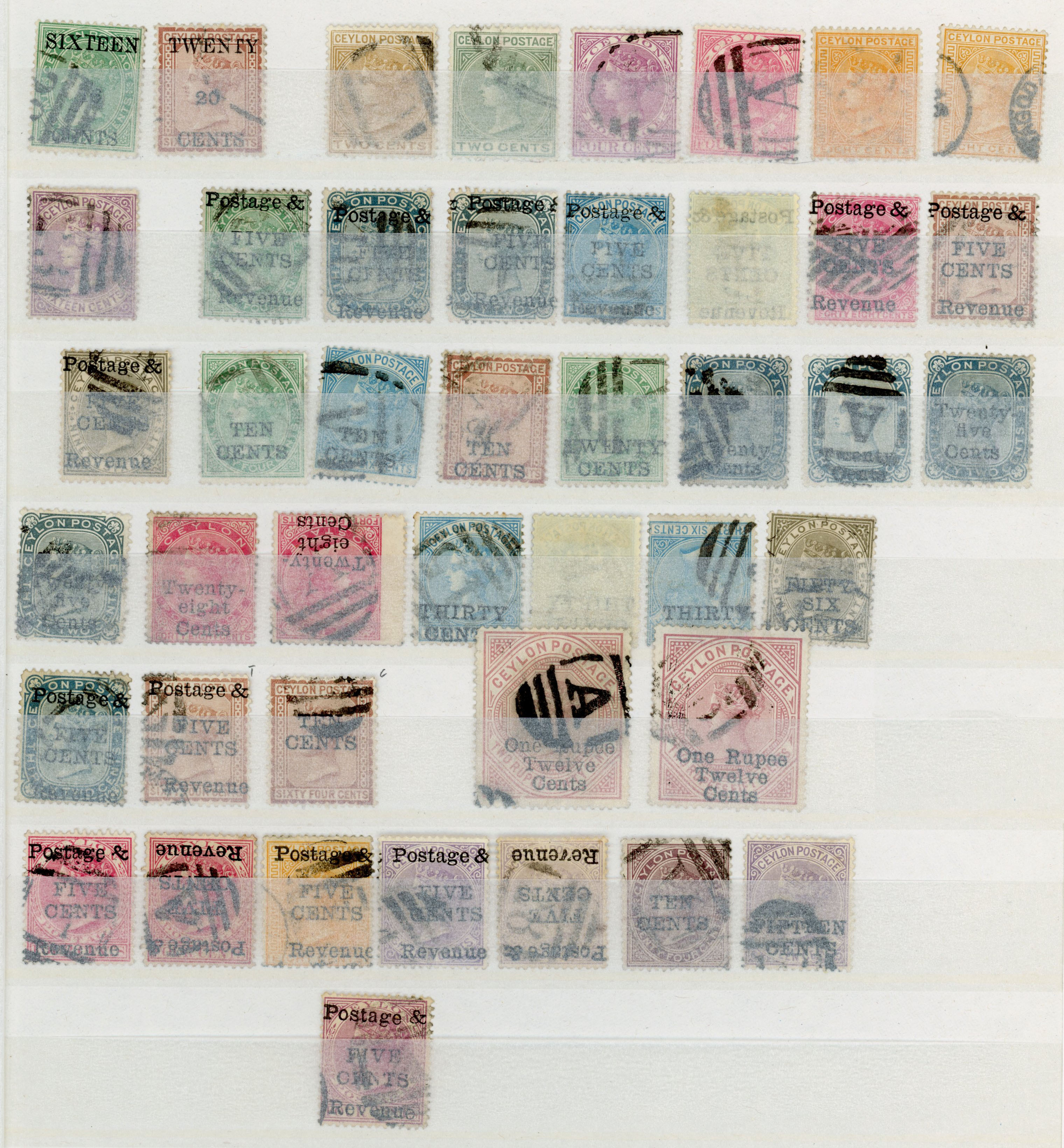 Ceylon 1882-5 small collection used