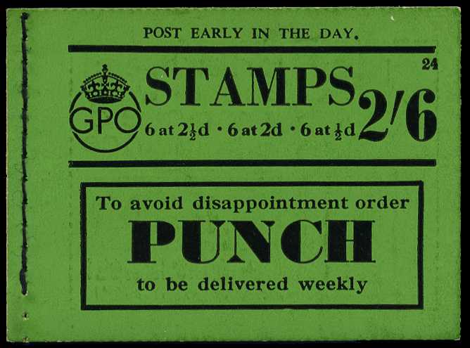 1941 (January) 2/6d booklet (#24), ½d pane...