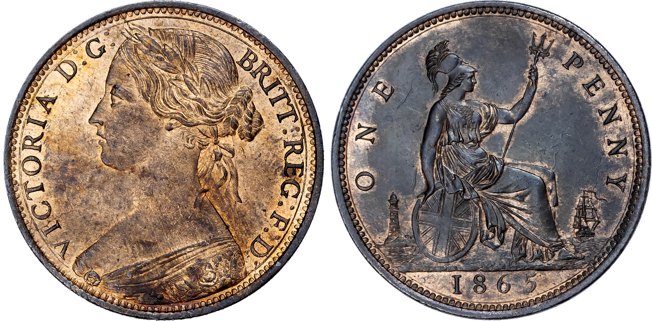 Victoria (1837-1901), Penny, 1865