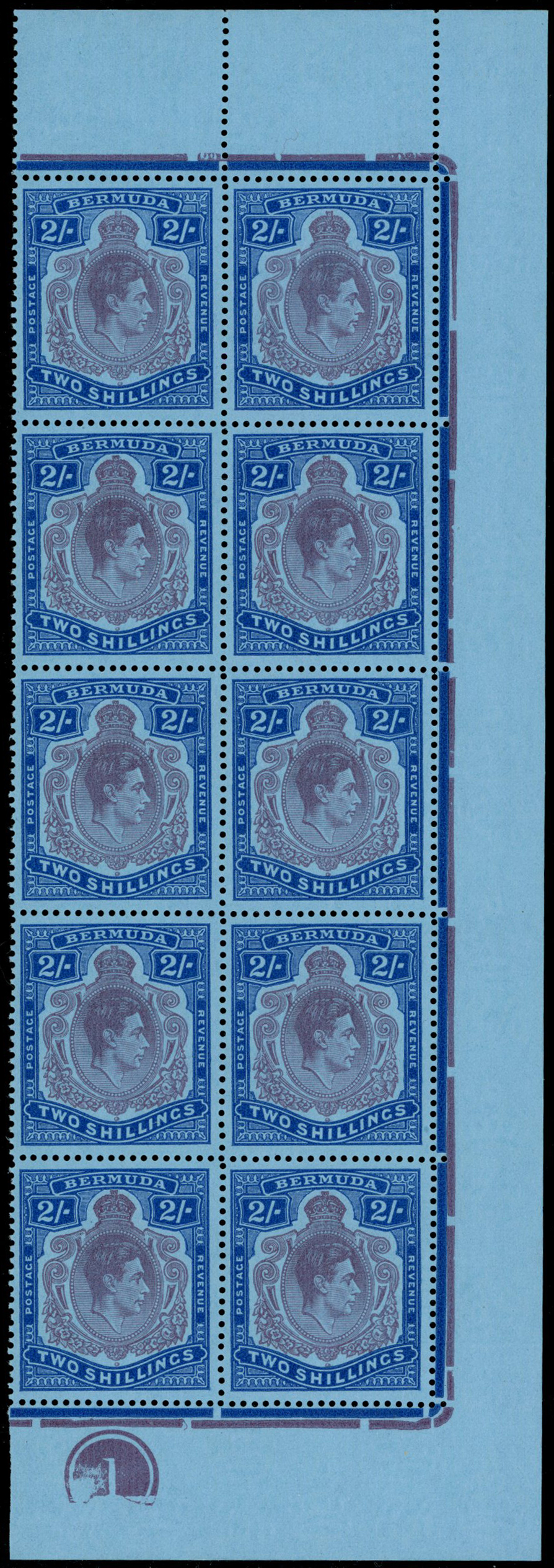 1949 2s perf 13, ordinary paper dull purple...