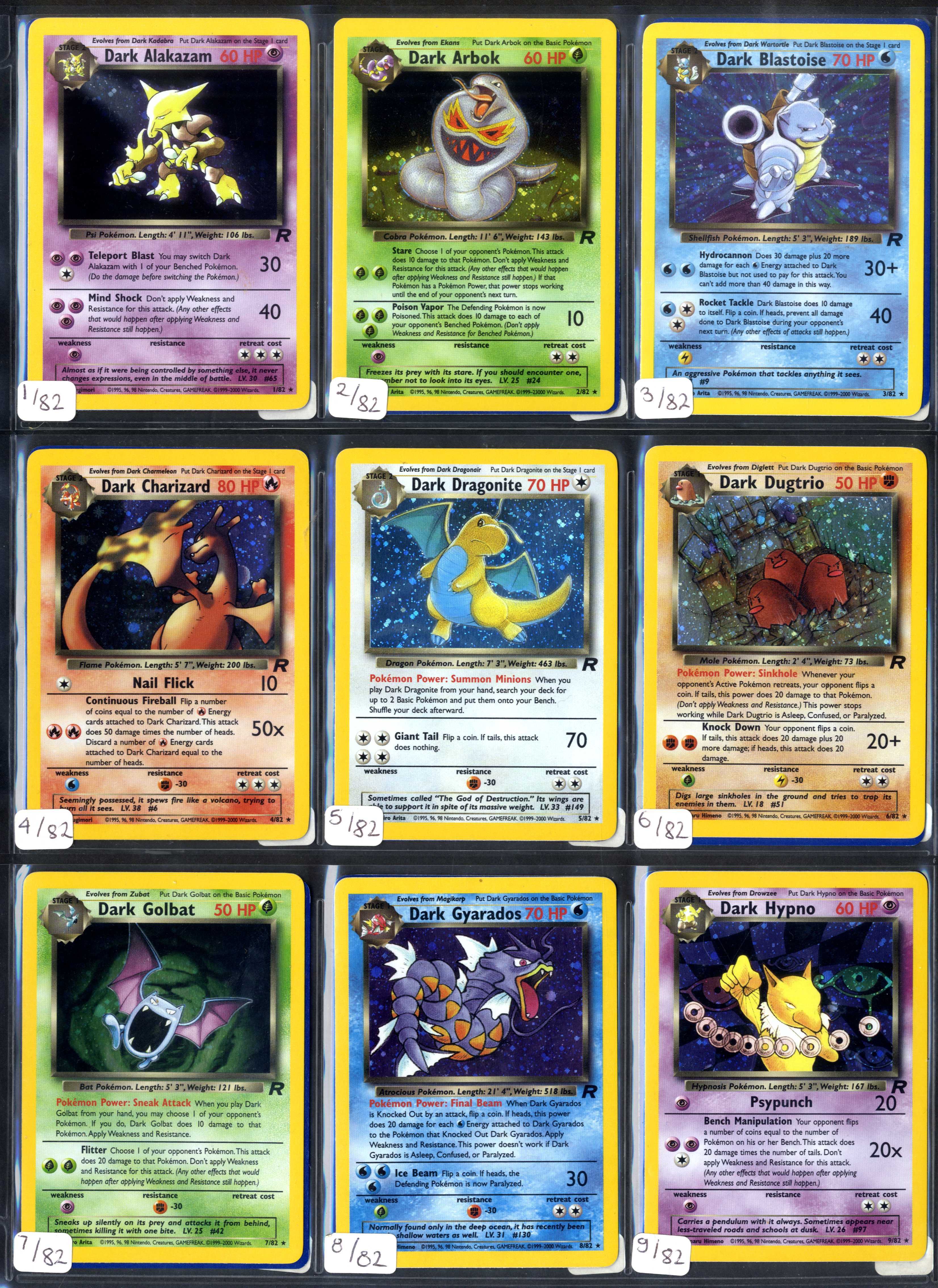 Pokémon TCG - Team Rocket 1st Ed/Unlimited - Complete Set 83/82