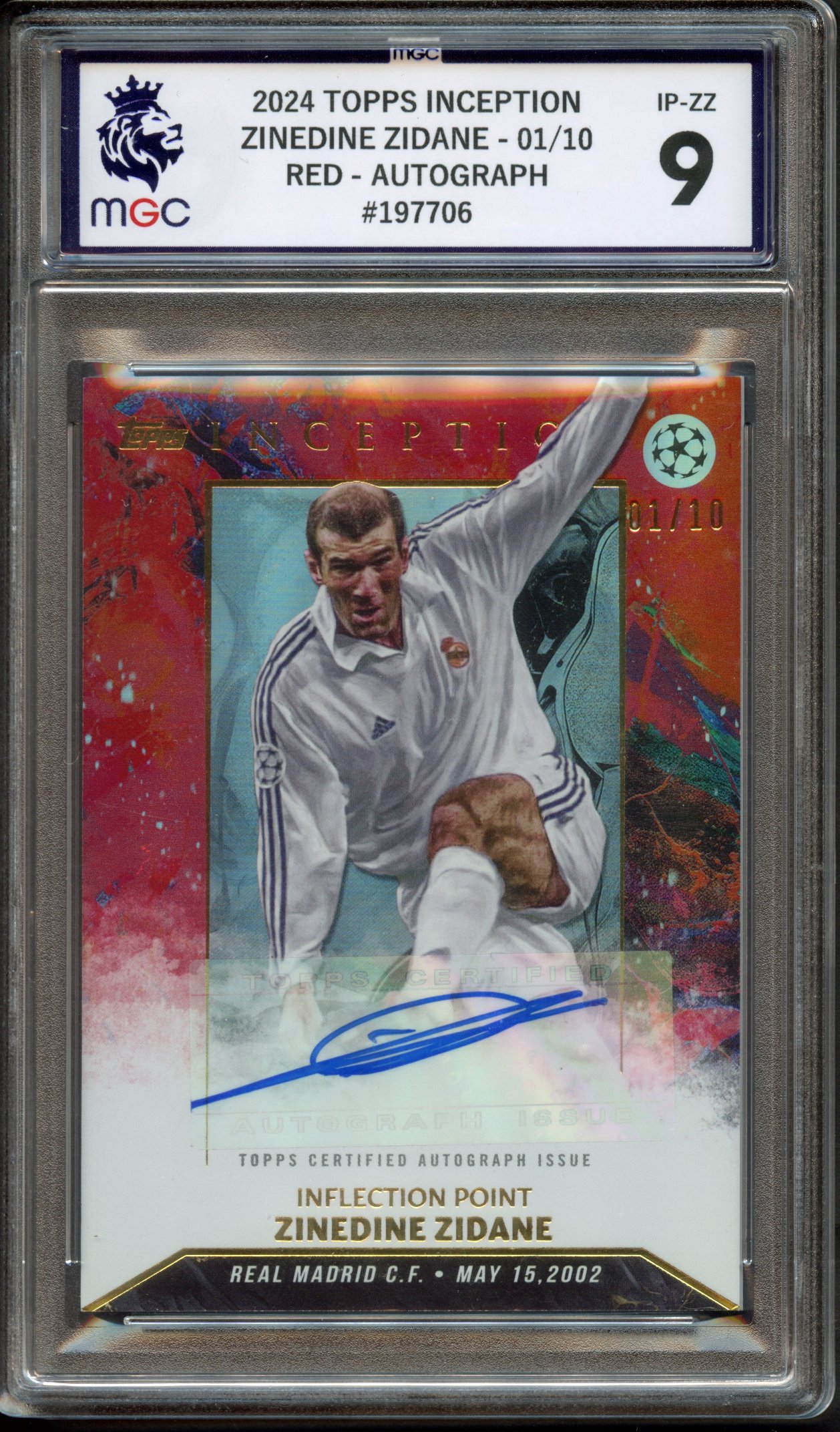 2024 TOPPS INCEPTION ZINEDINE ZIDANE 01/10 RED AUTO #197706